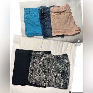 Women’s Black Snake-Print and Solid Black Shorts - Comfortable Everyday Style